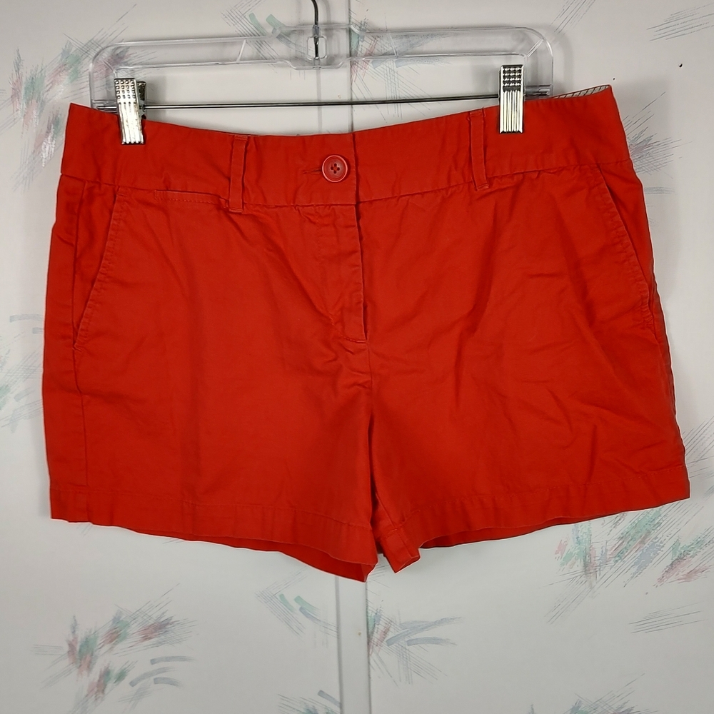 Ann Taylor LOFT Red Orange Chino Shorts 10 - Picture 1 of 8